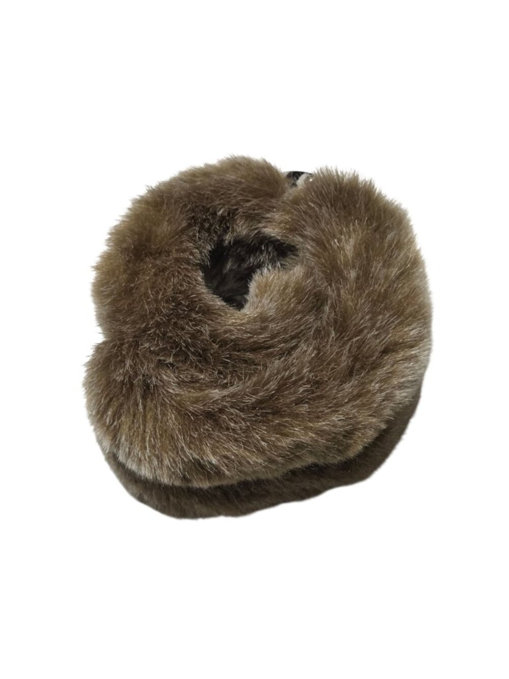 Terne Faux Fur Quartz Bracelet Watch Japan Movement Brown Snap Band View 4
